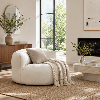 Fauteuil pouf tissu