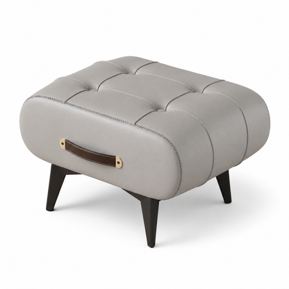 Pouf design cuir noir