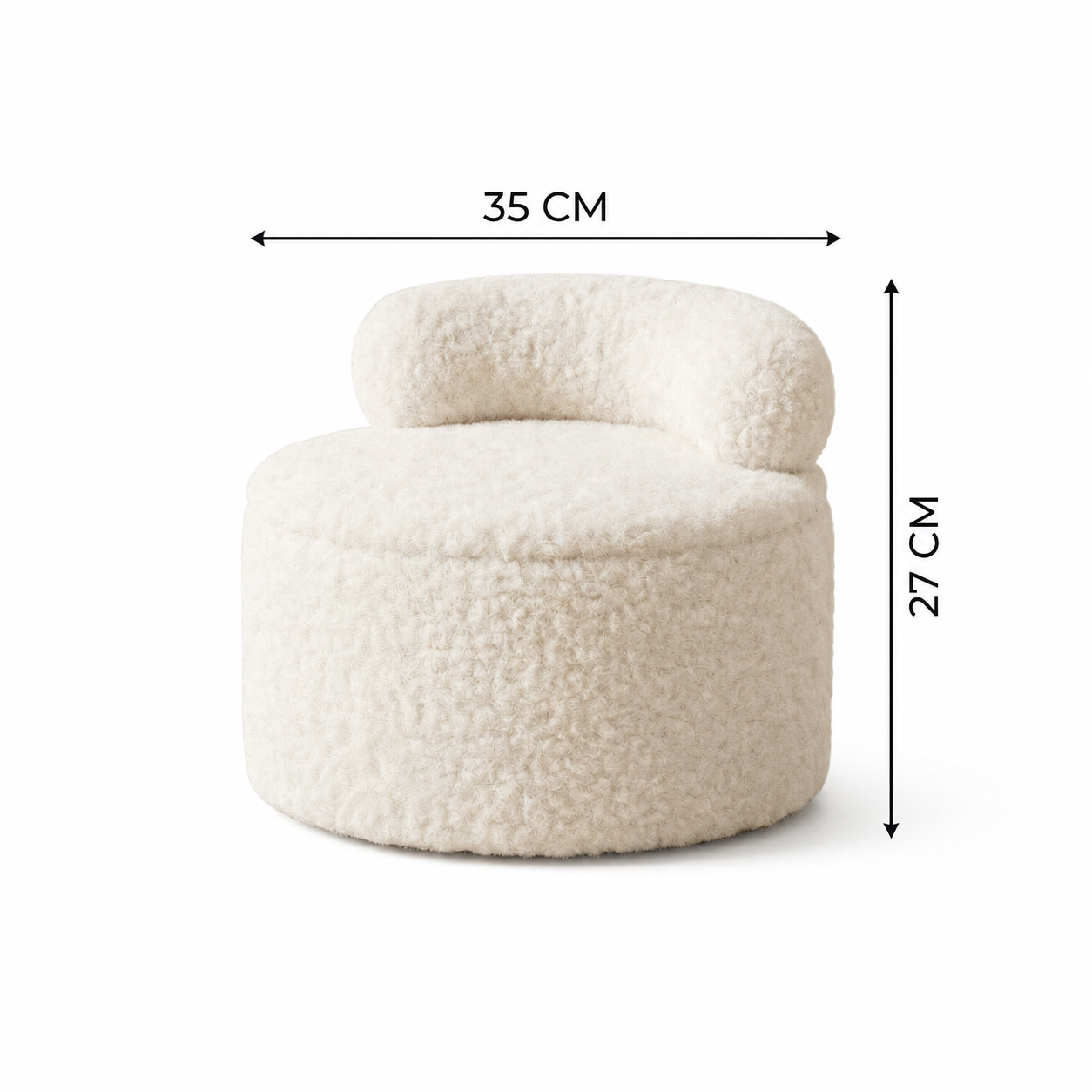 Pouf rangement bouclette