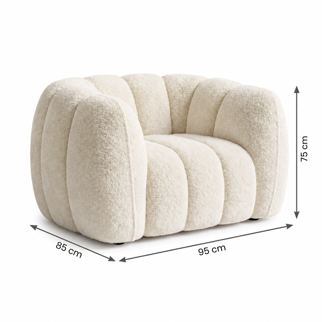 Fauteuil pouf bouclette