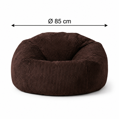 Pouf velours côtelé