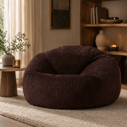 Pouf velours côtelé