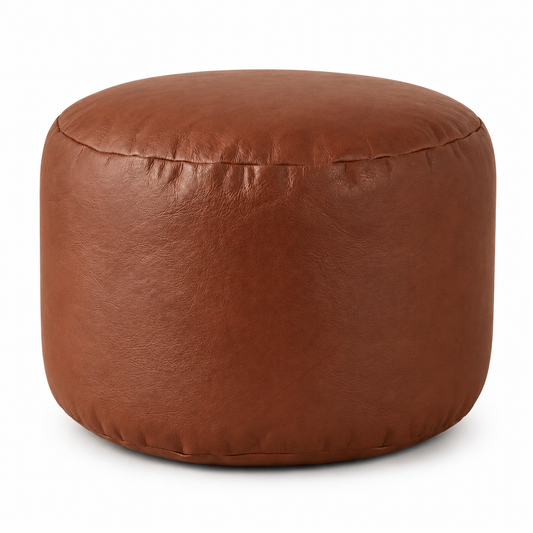 Pouf blanc rond