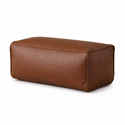 Pouf repose pied cuir