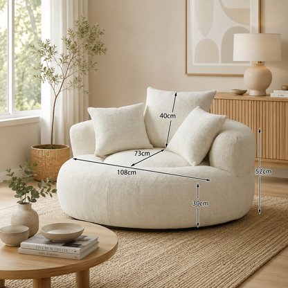 Fauteuil pouf intégré