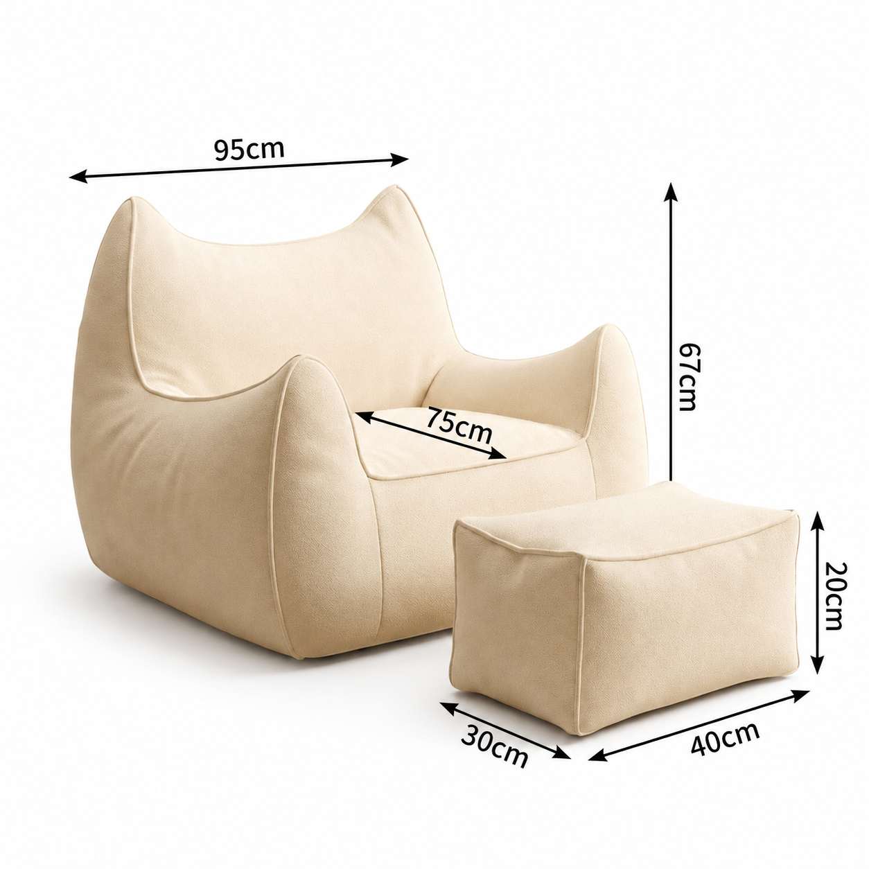 Fauteuil salon pouf