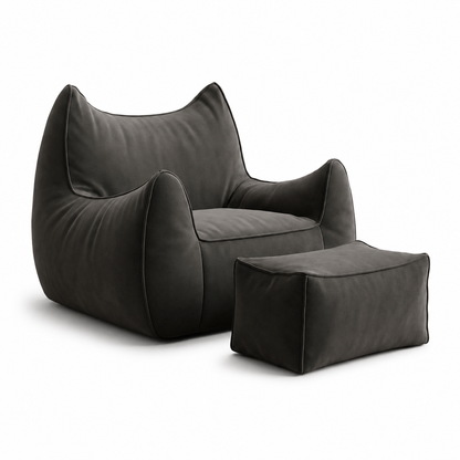 Fauteuil salon pouf
