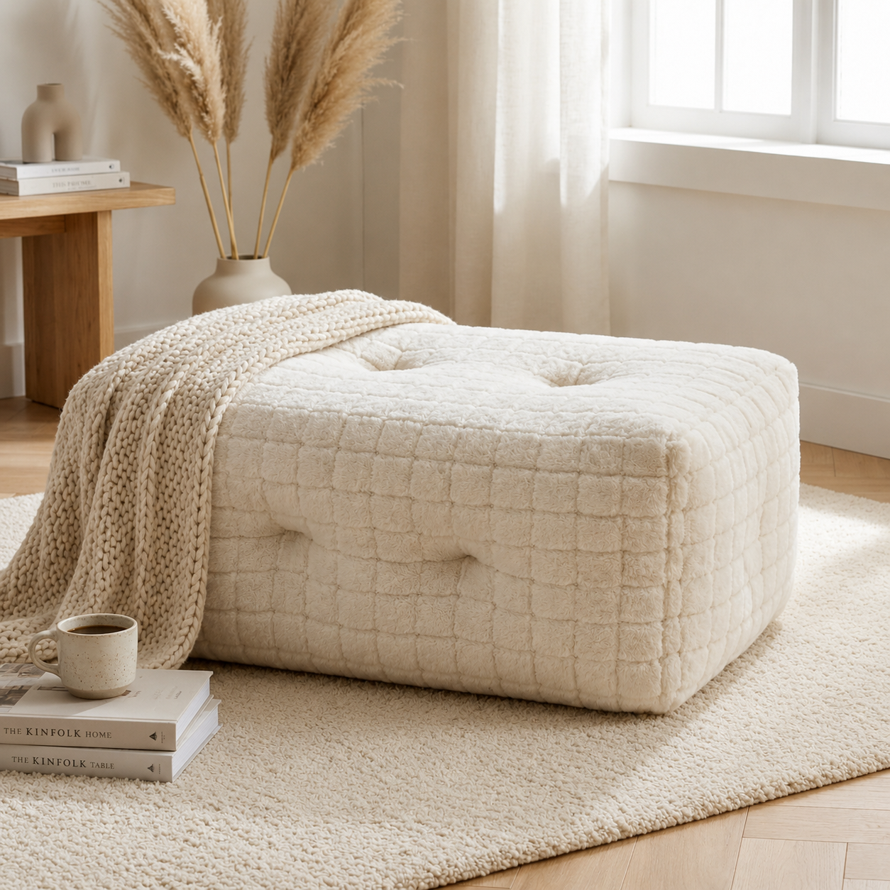 Pouf repose-pied doux