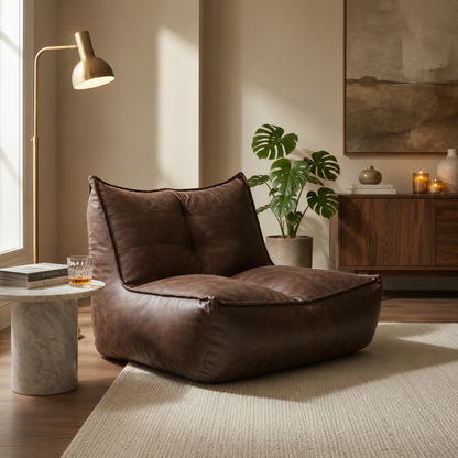Fauteuil pouf vintage
