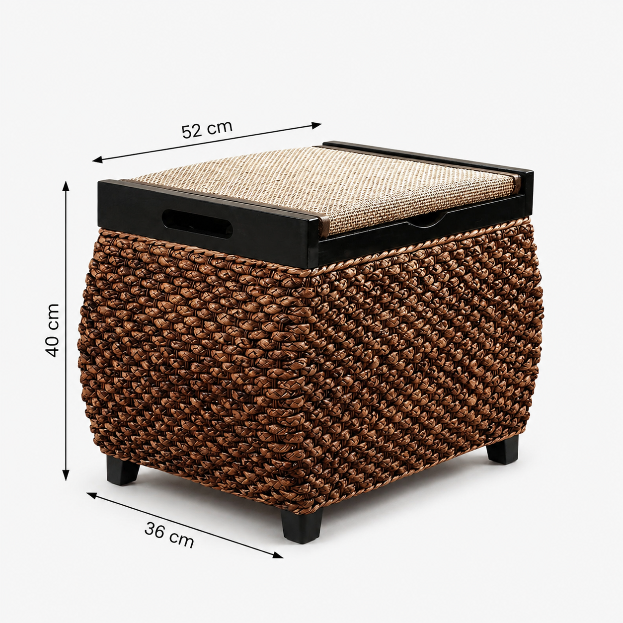 Pouf coffre en bois