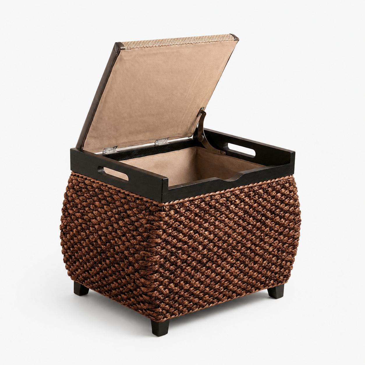 Pouf coffre en bois