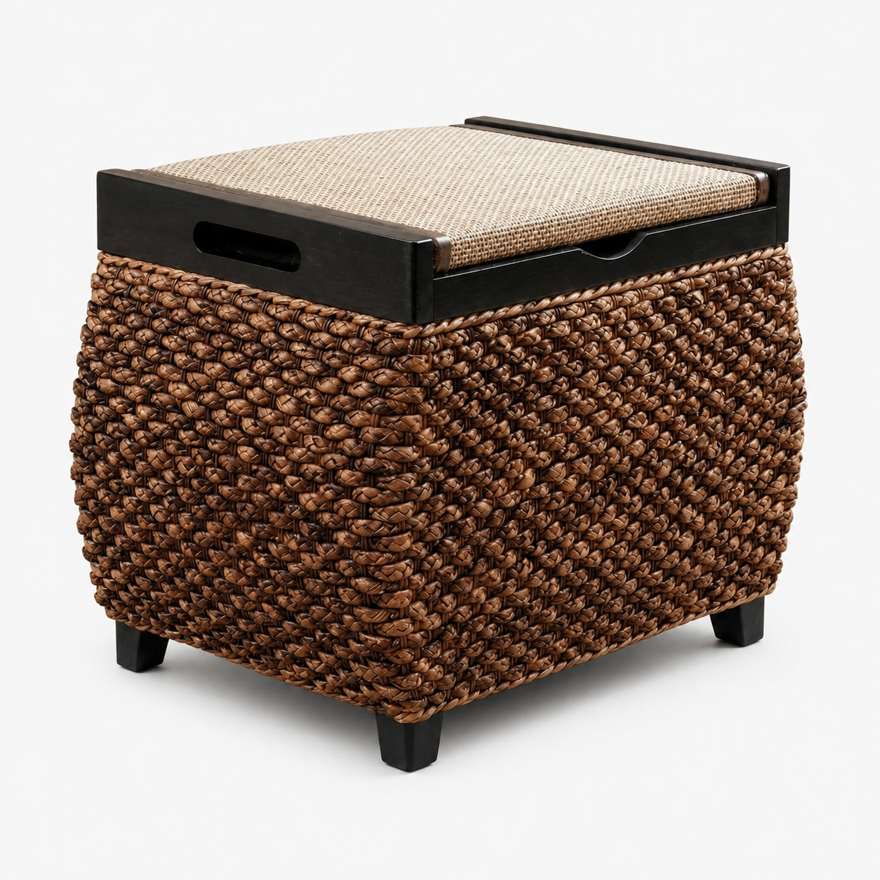 Pouf coffre en bois