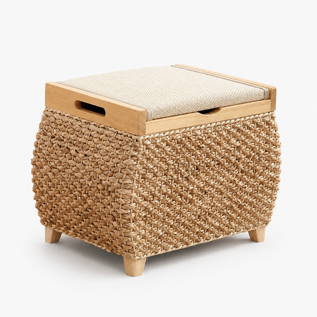 Pouf coffre en bois