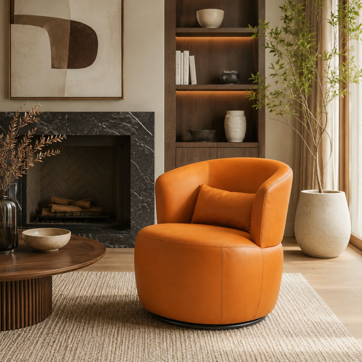 Fauteuil pouf blanc