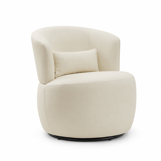Fauteuil pouf blanc
