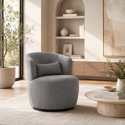 Pouf rond bouclette