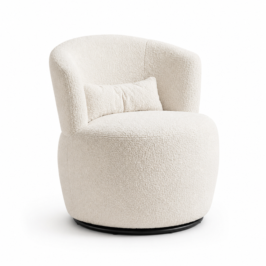 Pouf rond bouclette