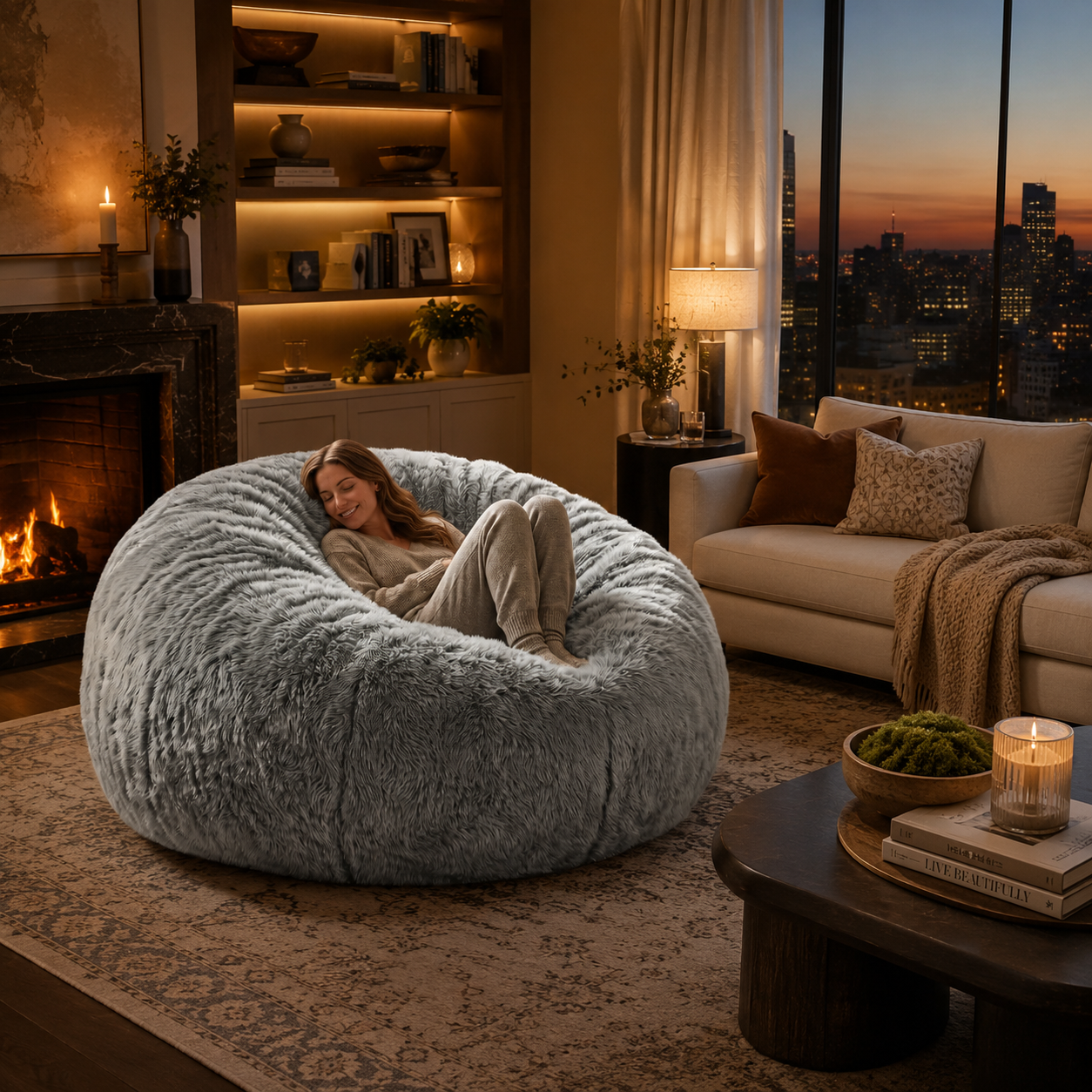 Pouf poire géant