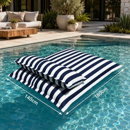 Pouf piscine rayé