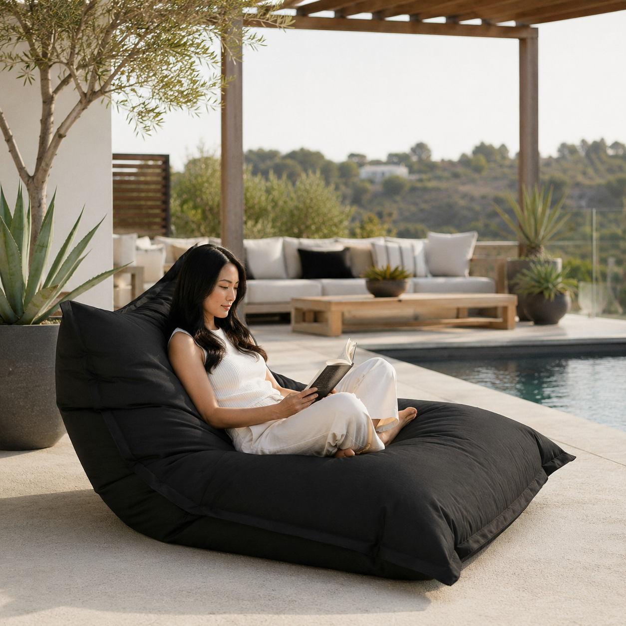 Coussin pouf extérieur