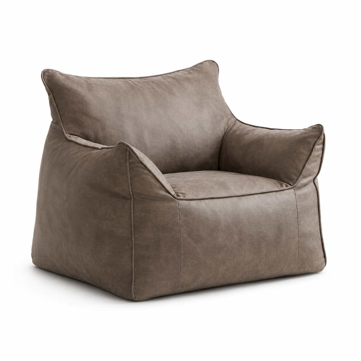 Fauteuil pouf en cuir