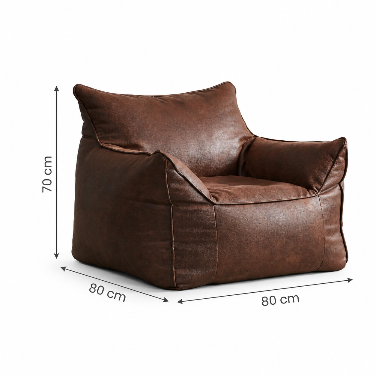 Fauteuil pouf en cuir