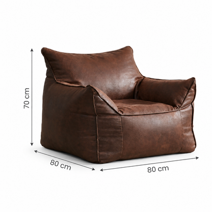 Fauteuil pouf en cuir