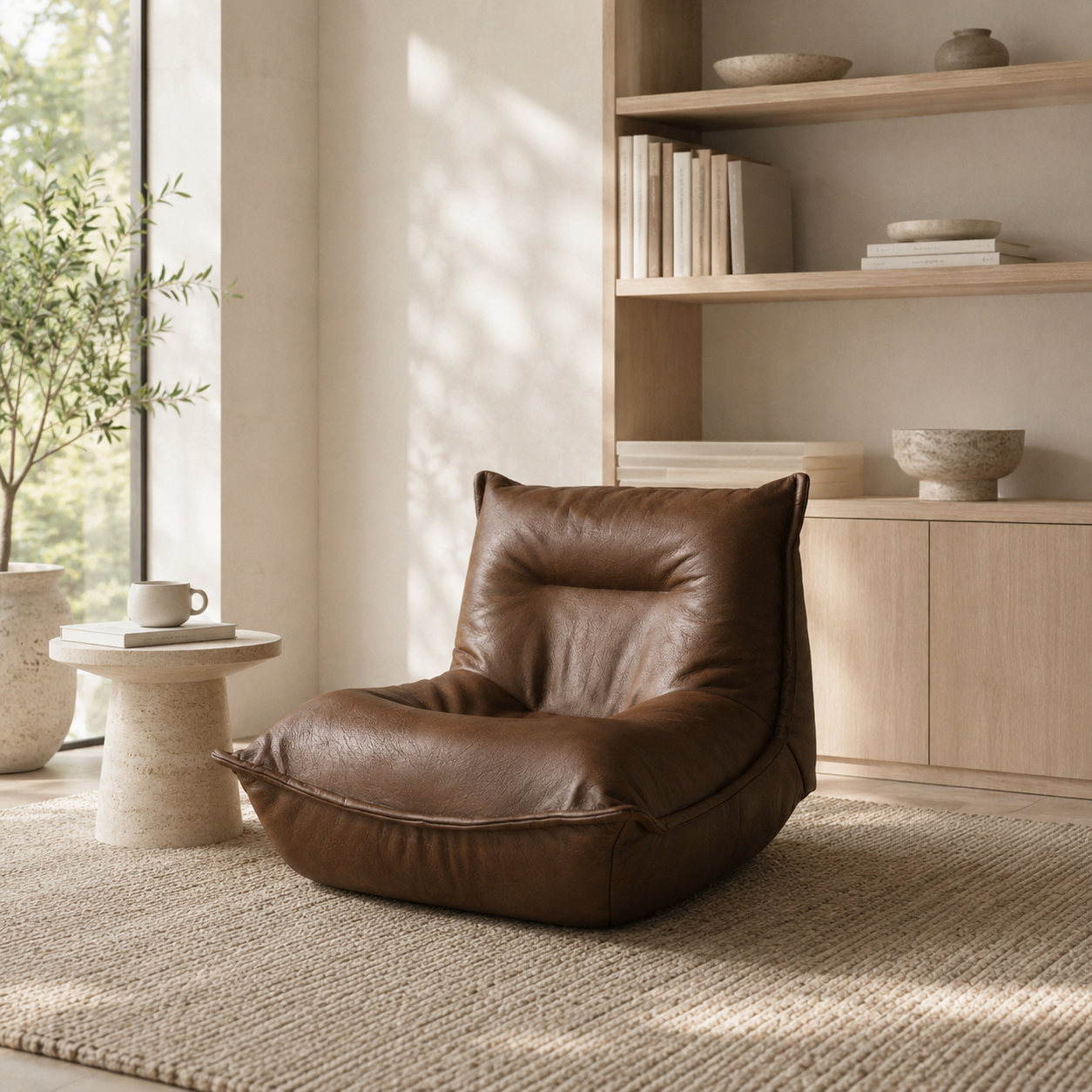 Fauteuil pouf salon
