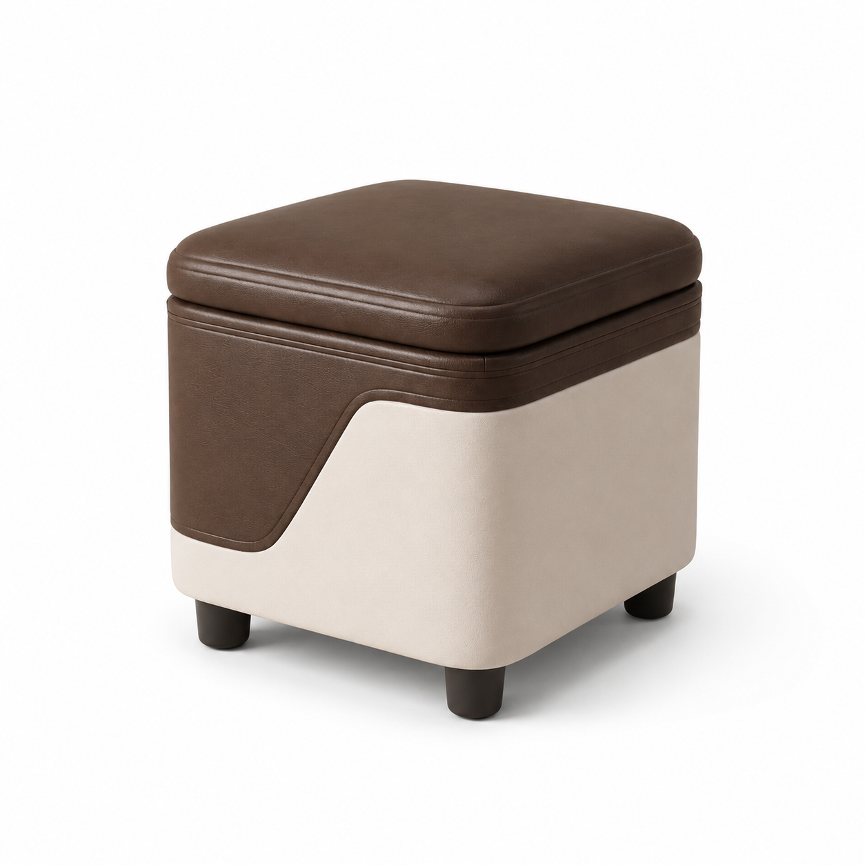 Pouf coffre cuir