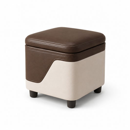 Pouf coffre cuir