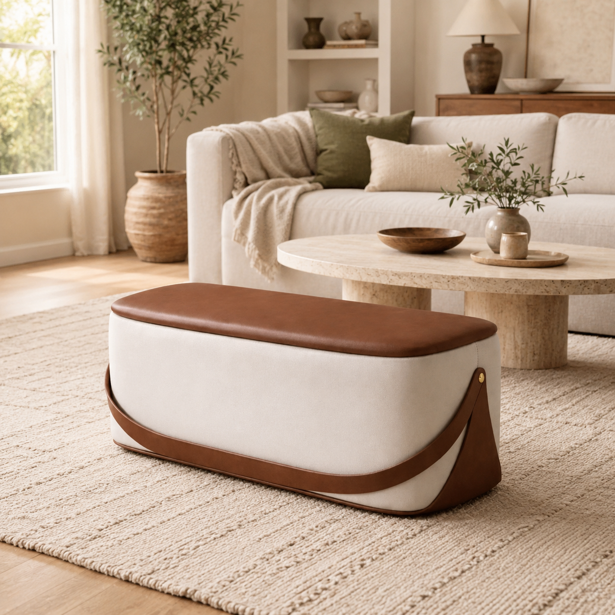 Pouf coffre de rangement