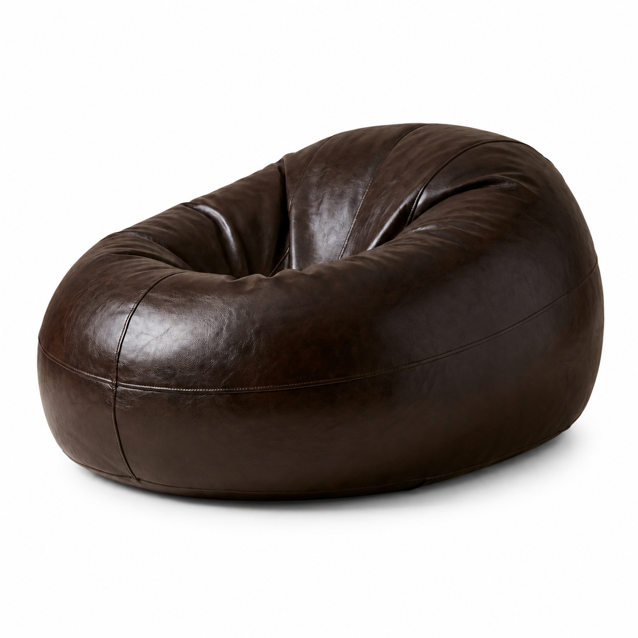 Pouf rond en cuir