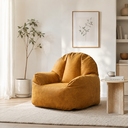 Pouf en cuir premium