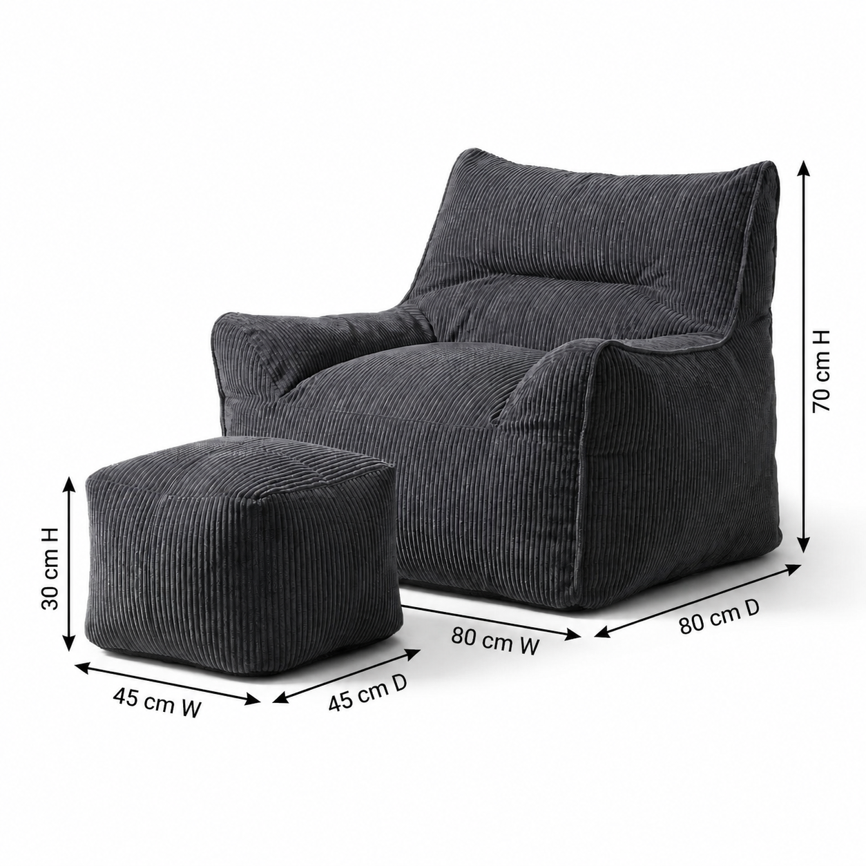Fauteuil avec pouf intégré