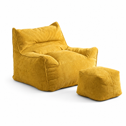 Fauteuil avec pouf intégré