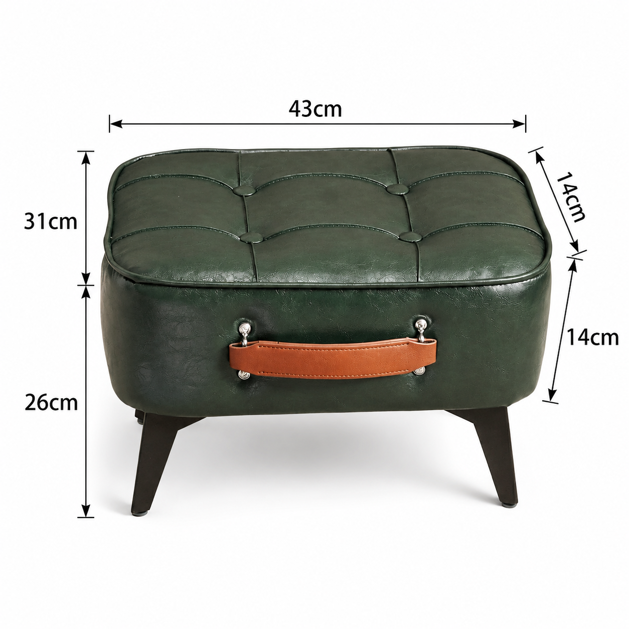 Pouf design cuir marron