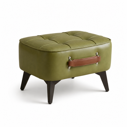 Pouf design cuir marron