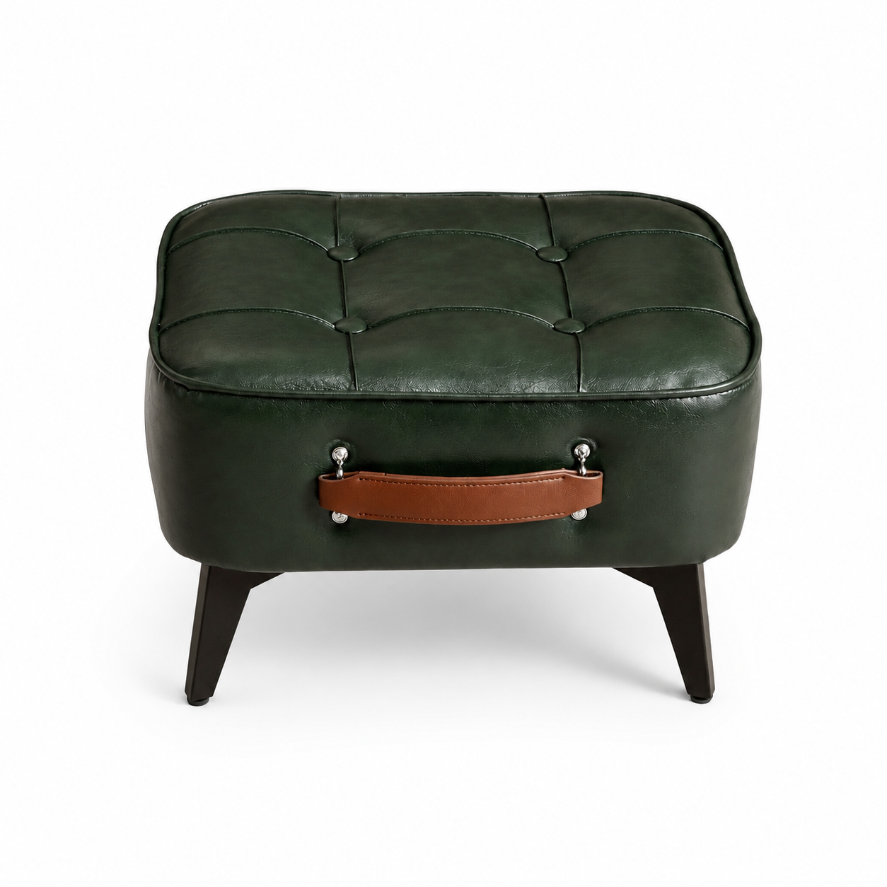 Pouf design cuir marron