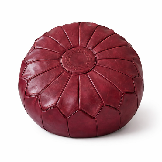 Pouf cuir marocain