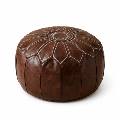 Pouf cuir marocain