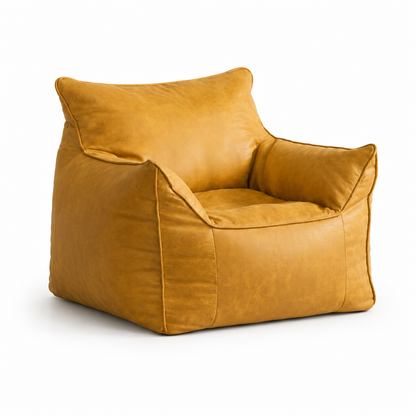 Fauteuil pouf en cuir