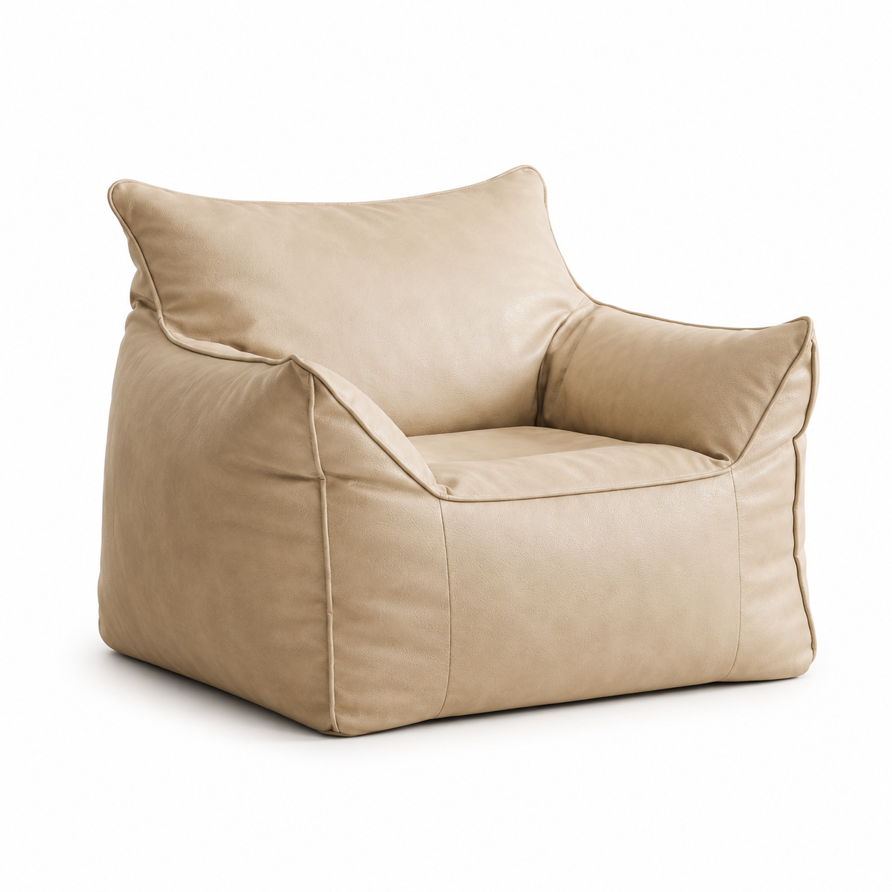 Fauteuil pouf en cuir