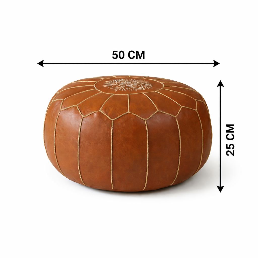 Pouf en cuir marocain
