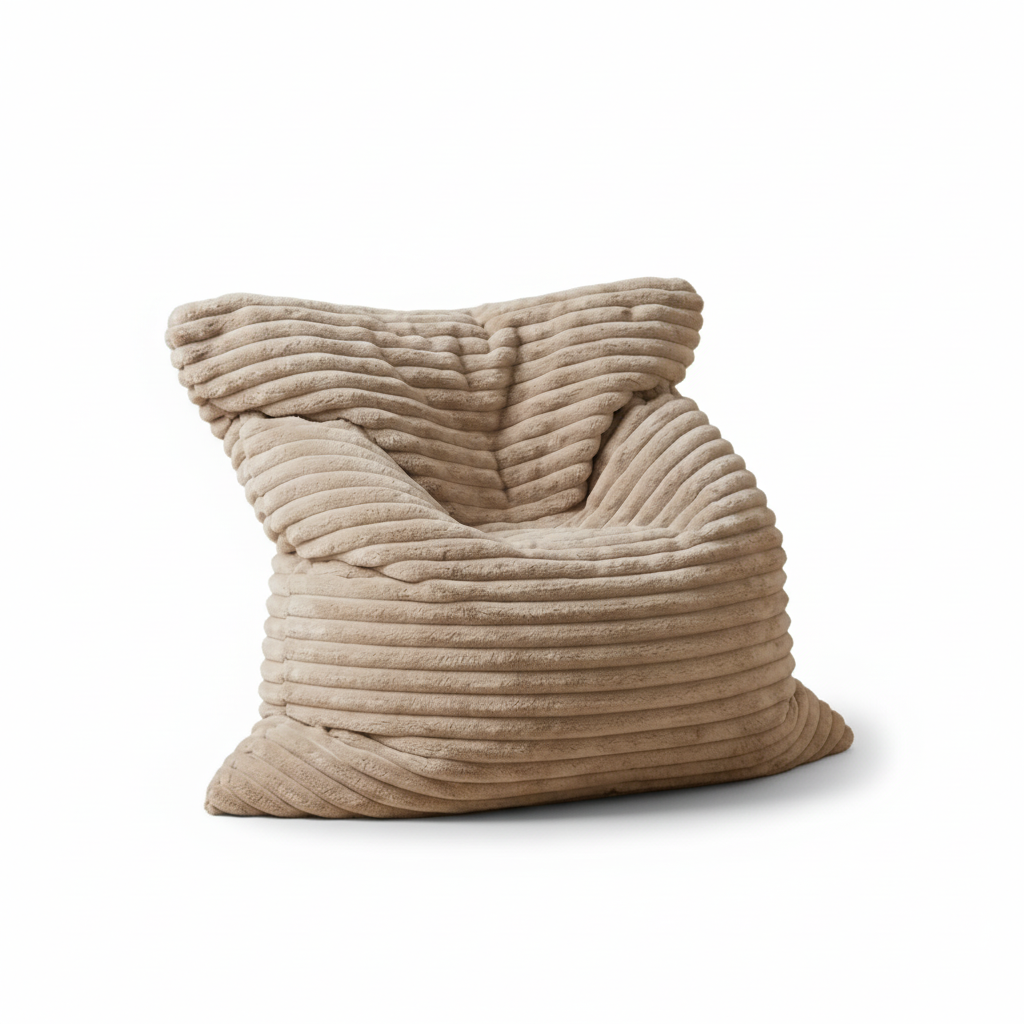 Pouf gris clair fond blanc