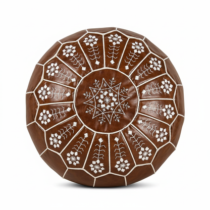 Pouf marocain en cuir